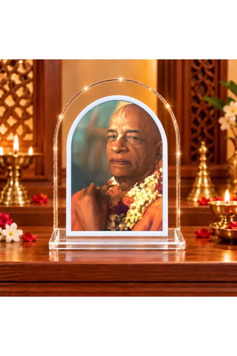 A C Bhaktivedanta Swami Prabhupada L Shape Acrylic Showpiece 3 X 3.5 Inch For Home, Office And Car (F176850)