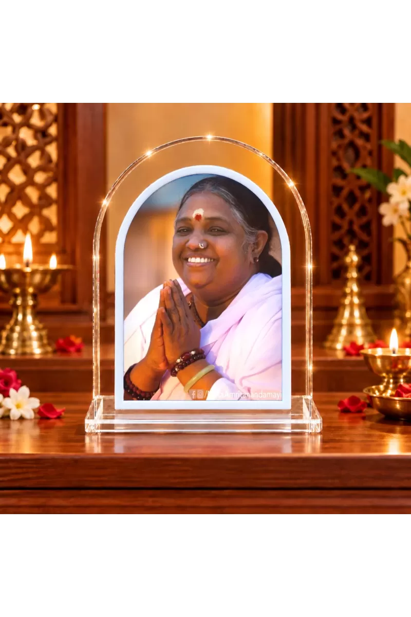 Mata Amritanandamayi L Shape Acrylic Showpiece 3 X 3.5 Inch For Home, Office And Car (F176851)