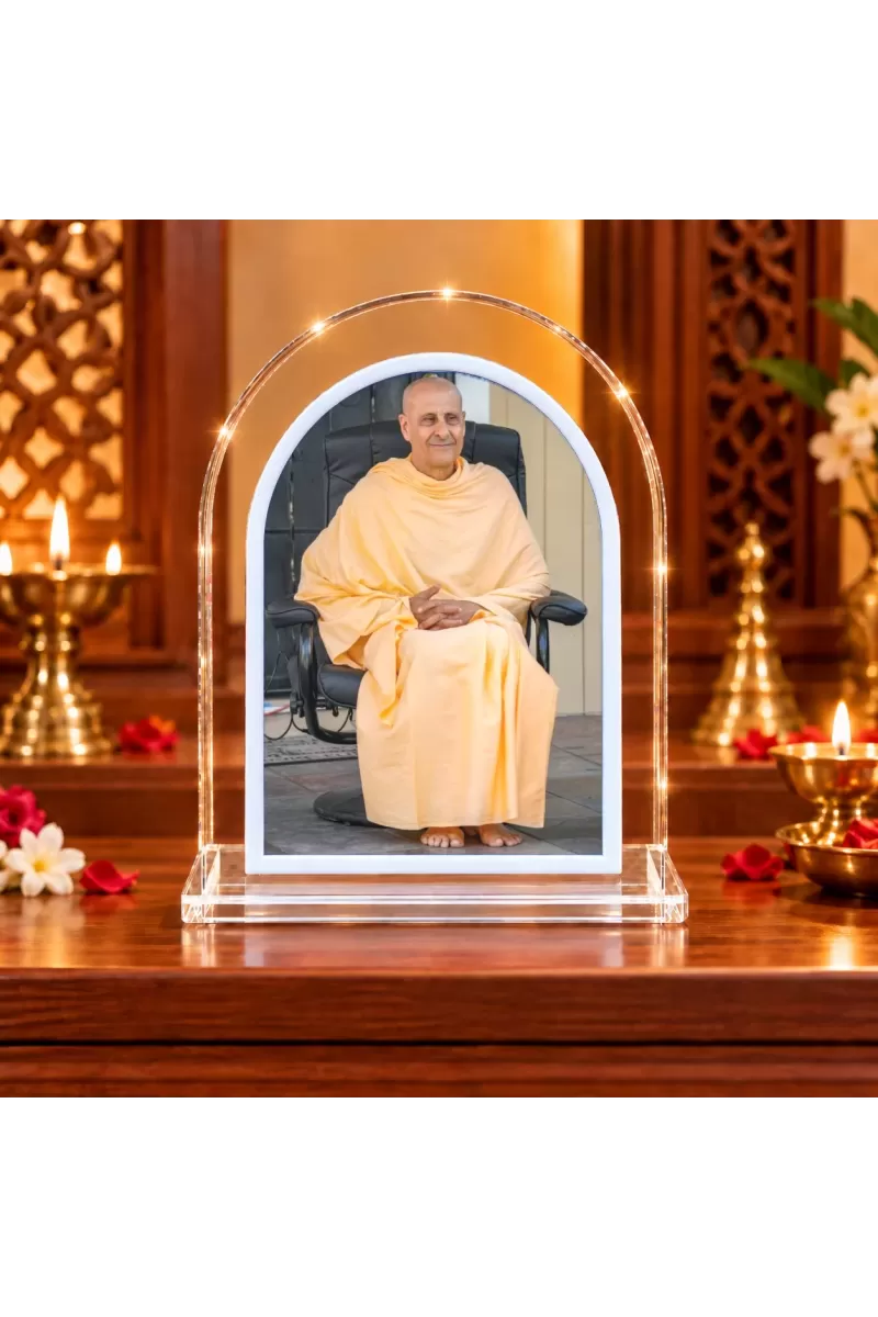 Radhanath Swami L Shape Acrylic Showpiece 3 X 3.5 Inch For Home, Office And Car (F176852)
