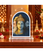 Brammha Vishnu Maheshwar L Shape Acrylic Showpiece 3 X 3.5 Inch For Home, Office And Car (F176853)