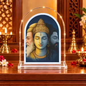 Brammha Vishnu Maheshwar L Shape Acrylic Showpiece 3 X 3.5 Inch For Home, Office And Car (F176853) Brammha Vishnu Maheshwar L Shape Acrylic Showpiece 3 X 3.5 Inch For Home, Office And Car (F176853)