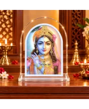 Radha Krishna L Shape Acrylic Showpiece 3 X 3.5 Inch For Home, Office And Car (F176855)