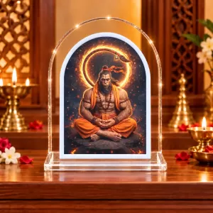 Hanuman L Shape Acrylic Showpiece 3 X 3.5 Inch For Home, Office And Car (F176856)