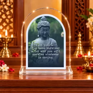 Buddha L Shape Acrylic Showpiece 3 X 3.5 Inch For Home, Office And Car (F176859)