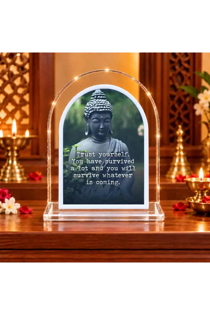 Buddha L Shape Acrylic Showpiece 3 X 3.5 Inch For Home, Office And Car (F176859)