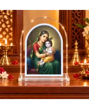 Yashoda Krishna L Shape Acrylic Showpiece 3 X 3.5 Inch For Home, Office And Car (F176860)