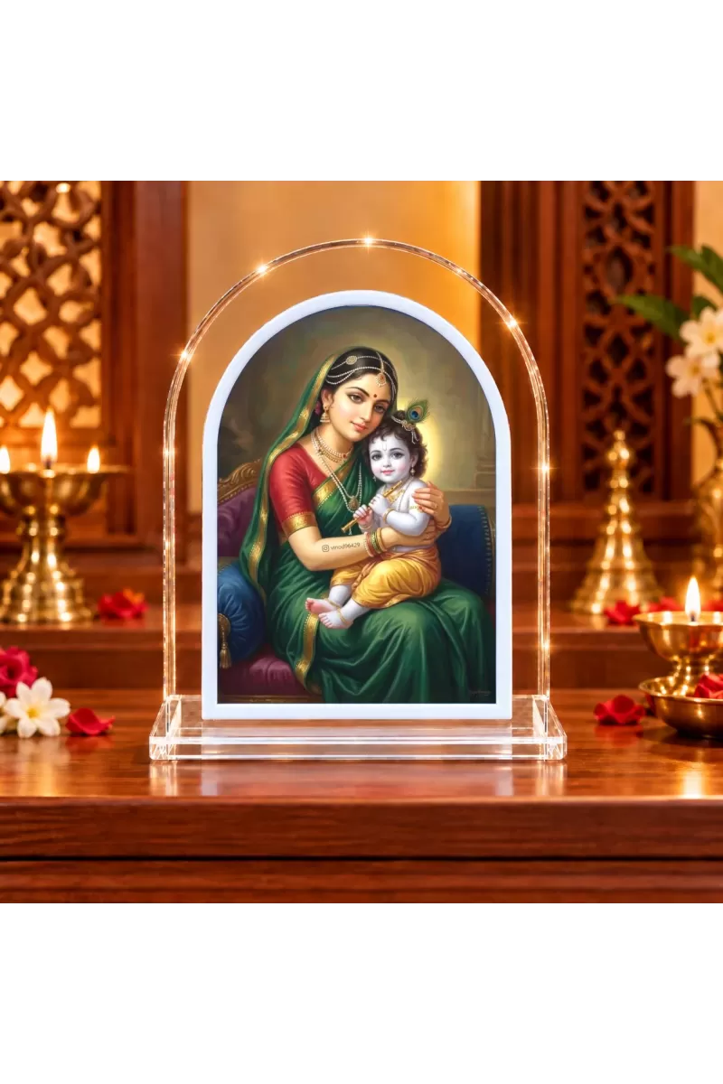 Yashoda Krishna L Shape Acrylic Showpiece 3 X 3.5 Inch For Home, Office And Car (F176860)