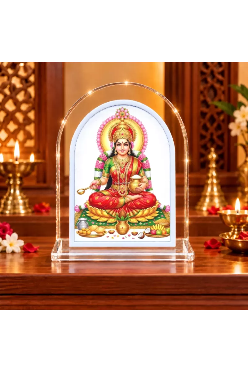 Mahalakshmi L Shape Acrylic Showpiece 3 X 3.5 Inch For Home, Office And Car (F176861)