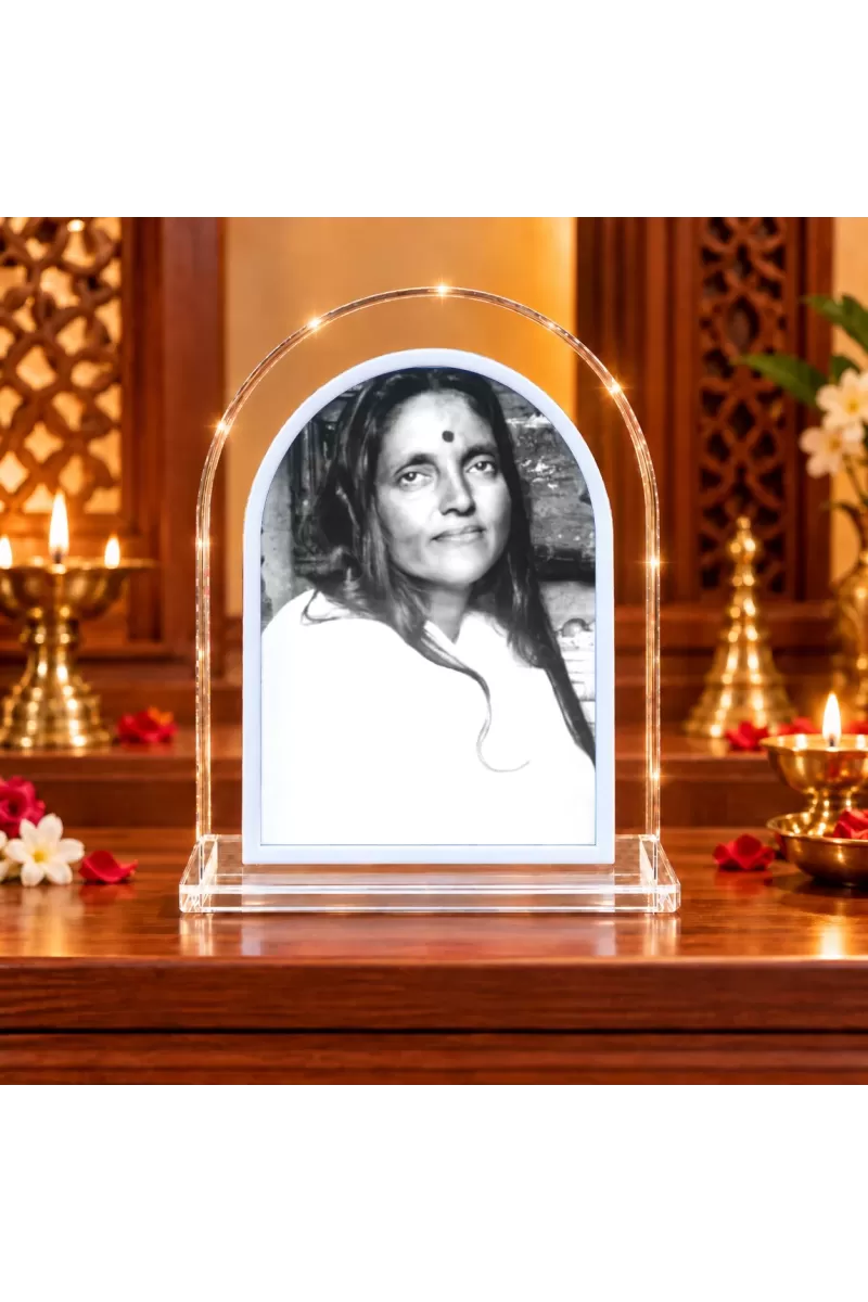 Maa Ananadamoyi L Shape Acrylic Showpiece 3 X 3.5 Inch For Home, Office And Car (F176863)