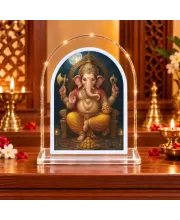 Lord Ganesha L Shape Acrylic Showpiece 3 X 3.5 Inch For Home, Office And Car (F176864)