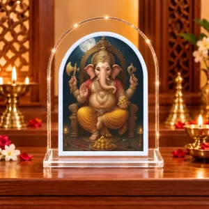 Lord Ganesha L Shape Acrylic Showpiece 3 X 3.5 Inch For Home, Office And Car (F176864) Lord Ganesha L Shape Acrylic Showpiece 3 X 3.5 Inch For Home, Office And Car (F176864)