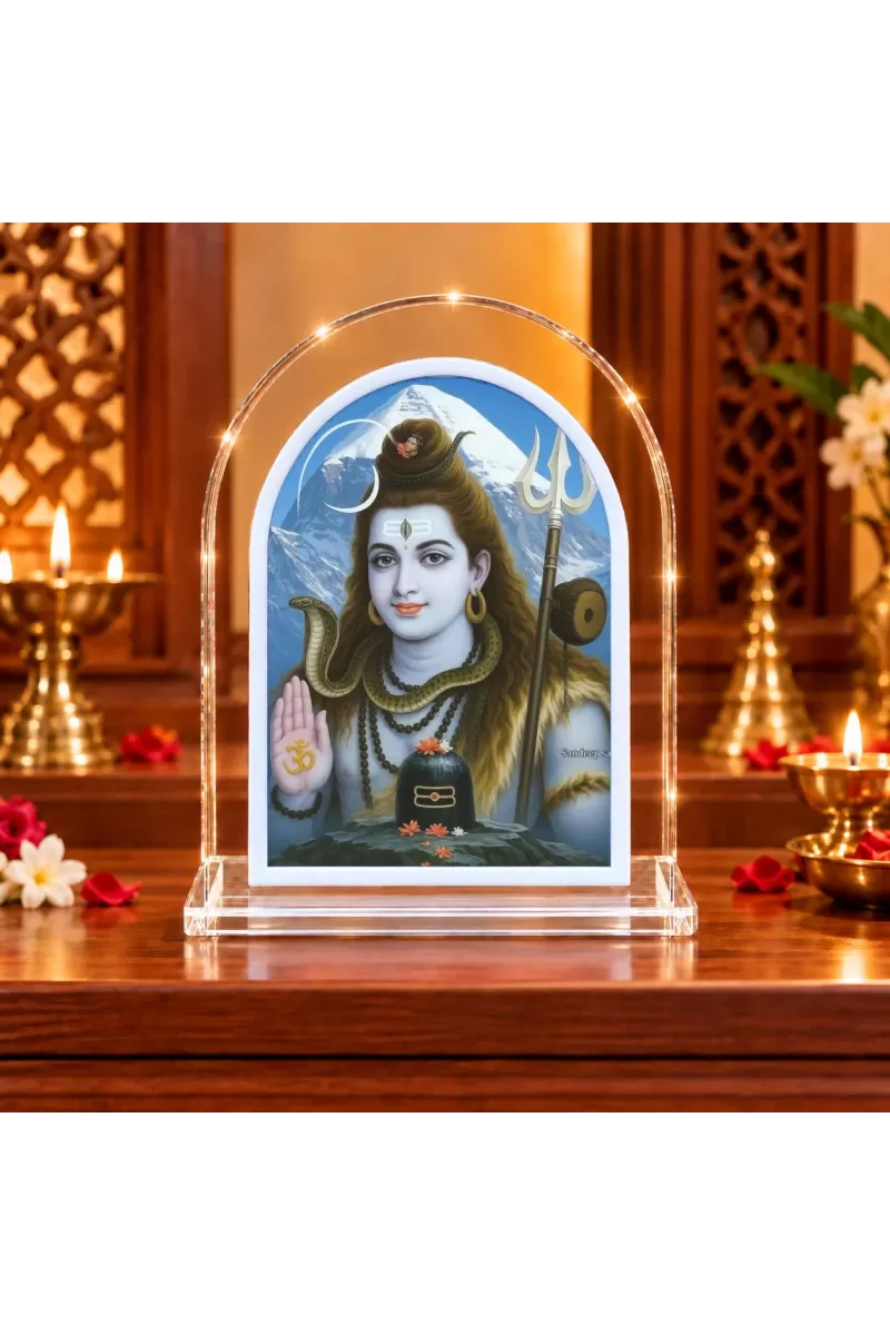 Lord Shiva L Shape Acrylic Showpiece 3 X 3.5 Inch For Home, Office And Car (F176866)