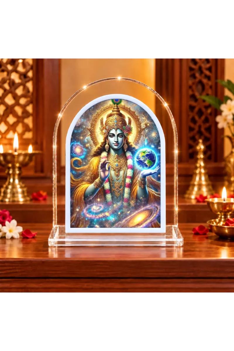 Lord Vishnu L Shape Acrylic Showpiece 3 X 3.5 Inch For Home, Office And Car (F176867)