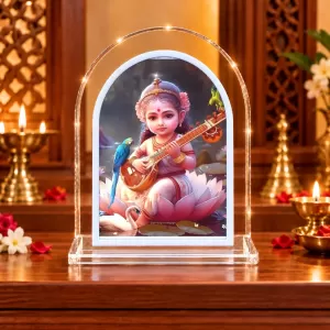 Goddess Saraswati L Shape Acrylic Showpiece 3 X 3.5 Inch For Home, Office And Car (F176868) Goddess Saraswati L Shape Acrylic Showpiece 3 X 3.5 Inch For Home, Office And Car (F176868)