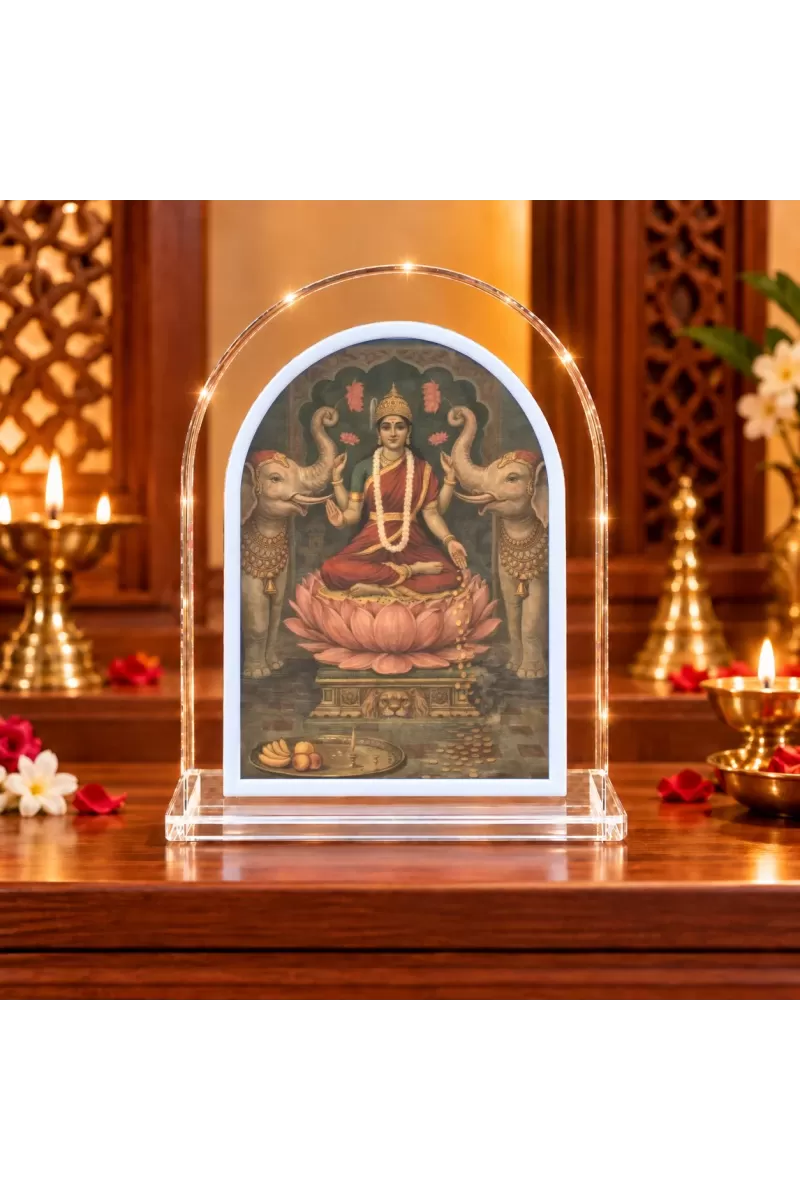Goddess Lakshmi L Shape Acrylic Showpiece 3 X 3.5 Inch For Home, Office And Car (F176869)