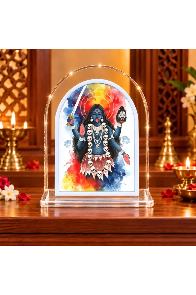 Goddess Kali L Shape Acrylic Showpiece 3 X 3.5 Inch For Home, Office And Car (F176872)