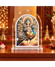 Lord Murugan L Shape Acrylic Showpiece 3 X 3.5 Inch For Home, Office And Car (F176873)