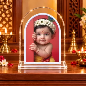 Baby Krishna L Shape Acrylic Showpiece 3 X 3.5 Inch For Home, Office And Car (F176874) Baby Krishna L Shape Acrylic Showpiece 3 X 3.5 Inch For Home, Office And Car (F176874)