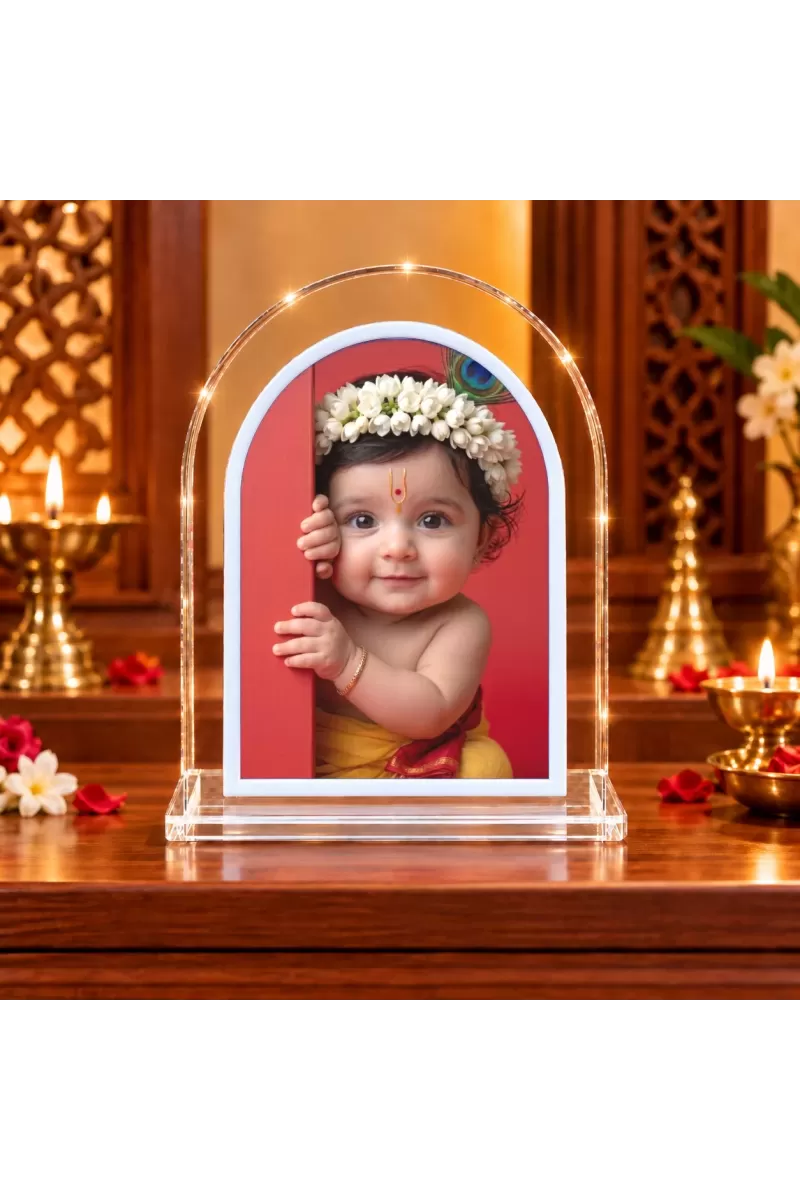 Baby Krishna L Shape Acrylic Showpiece 3 X 3.5 Inch For Home, Office And Car (F176874)