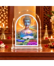 Buddha L Shape Acrylic Showpiece 3 X 3.5 Inch For Home, Office And Car (F176879)