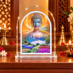 Buddha L Shape Acrylic Showpiece 3 X 3.5 Inch For Home, Office And Car (F176879)