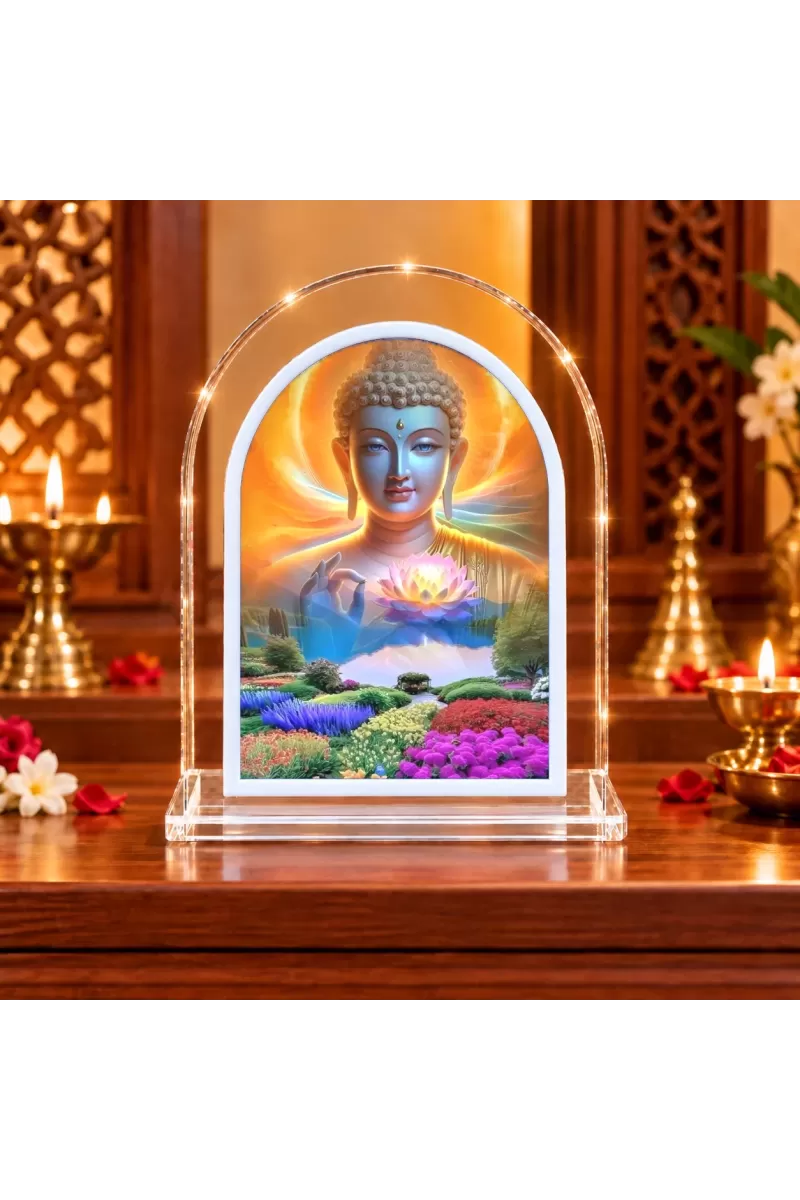 Buddha L Shape Acrylic Showpiece 3 X 3.5 Inch For Home, Office And Car (F176879)