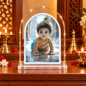 Baby Krishna L Shape Acrylic Showpiece 3 X 3.5 Inch For Home, Office And Car (F176880) Baby Krishna L Shape Acrylic Showpiece 3 X 3.5 Inch For Home, Office And Car (F176880)