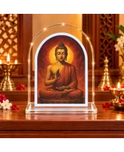 Buddha L Shape Acrylic Showpiece 3 X 3.5 Inch For Home, Office And Car (F176884)