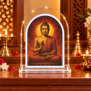 Buddha L Shape Acrylic Showpiece 3 X 3.5 Inch For Home, Office And Car (F176884)