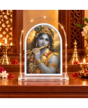 Lord Krishna L Shape Acrylic Showpiece 3 X 3.5 Inch For Home, Office And Car (F176886)