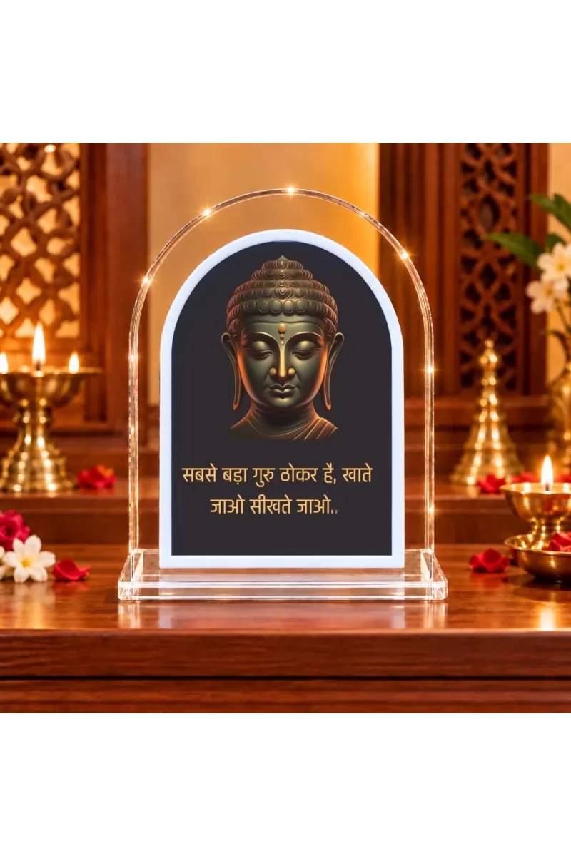Buddha L Shape Acrylic Showpiece 3 X 3.5 Inch For Home, Office And Car (F176888)