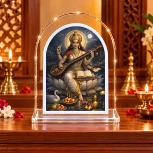 Goddess Saraswati L Shape Acrylic Showpiece 3 X 3.5 Inch For Home, Office And Car (F176889) Goddess Saraswati L Shape Acrylic Showpiece 3 X 3.5 Inch For Home, Office And Car (F176889)