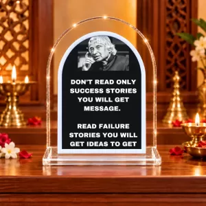 A. P. J. Abdul Kalam L Shape Acrylic Showpiece 3 X 3.5 Inch For Home, Office And Car (F176892)