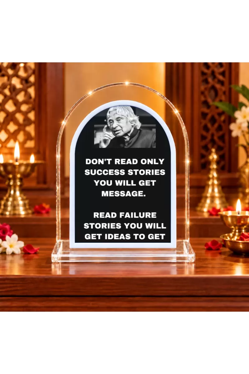 A. P. J. Abdul Kalam L Shape Acrylic Showpiece 3 X 3.5 Inch For Home, Office And Car (F176892)