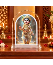Lord Krishna L Shape Acrylic Showpiece 3 X 3.5 Inch For Home, Office And Car (F176893)