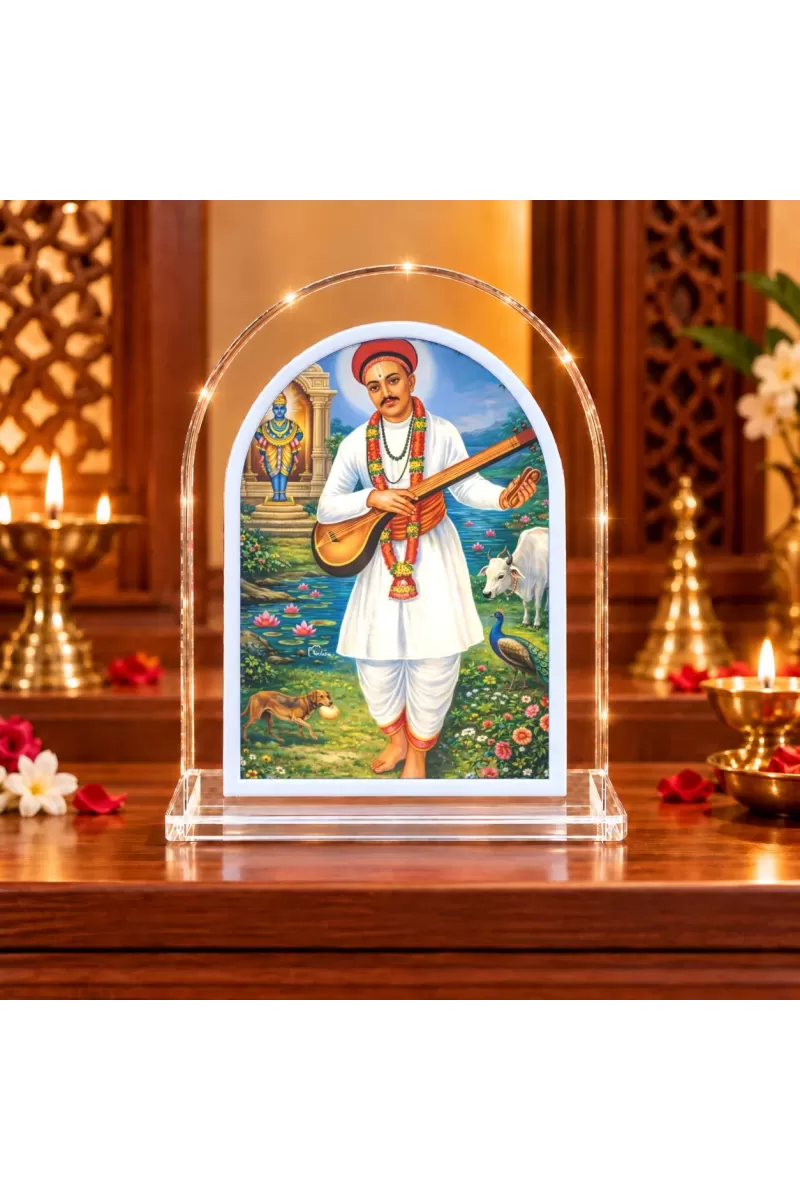 Shree Namdev Maharaj L Shape Acrylic Showpiece 3 X 3.5 Inch For Home, Office And Car (F176894)