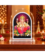 Lord Ganesha L Shape Acrylic Showpiece 3 X 3.5 Inch For Home, Office And Car (F176895)