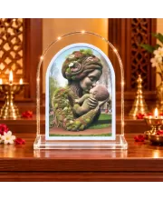 Mother And Child L Shape Acrylic Showpiece 3 X 3.5 Inch For Home, Office And Car (F176897)