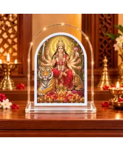 Durga Maa L Shape Acrylic Showpiece 3 X 3.5 Inch For Home, Office And Car (F176898)