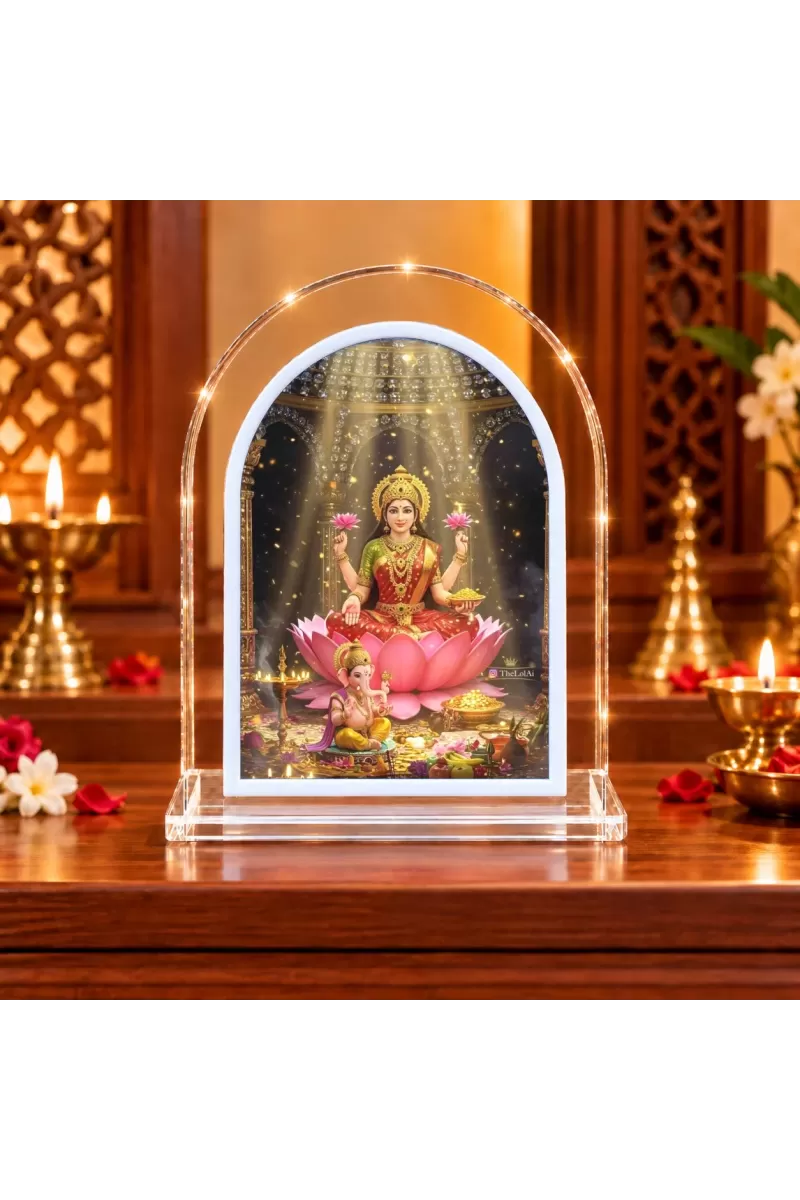 Maa Lakshmi L Shape Acrylic Showpiece 3 X 3.5 Inch For Home, Office And Car (F176899)