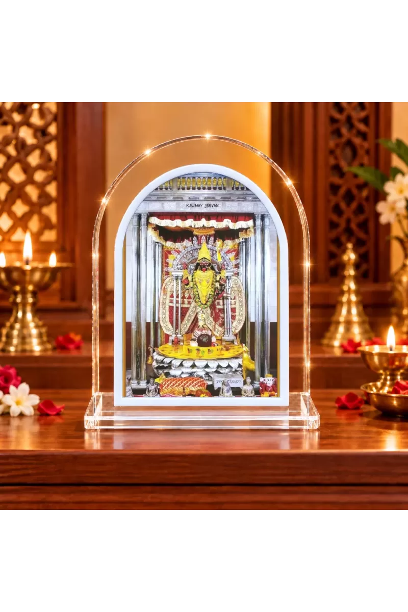 Dakhineswar Maa Kaali L Shape Acrylic Showpiece 3 X 3.5 Inch For Home, Office And Car (F176905)