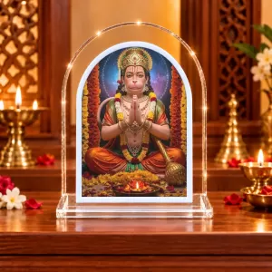 Hanuman L Shape Acrylic Showpiece 3 X 3.5 Inch For Home, Office And Car (F176906)