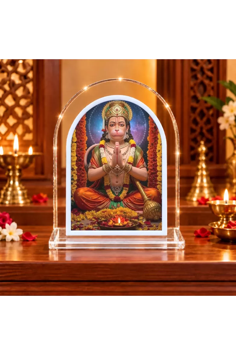Hanuman L Shape Acrylic Showpiece 3 X 3.5 Inch For Home, Office And Car (F176906)