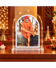 Sai Baba L Shape Acrylic Showpiece 3 X 3.5 Inch For Home, Office And Car (F176910)