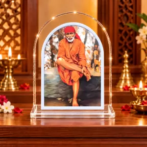 Sai Baba L Shape Acrylic Showpiece 3 X 3.5 Inch For Home, Office And Car (F176910)