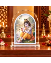 Lord Krishna L Shape Acrylic Showpiece 3 X 3.5 Inch For Home, Office And Car (F176911)
