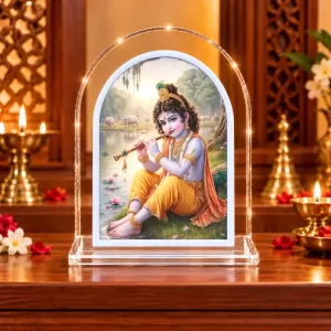 Lord Krishna L Shape Acrylic Showpiece 3 X 3.5 Inch For Home, Office And Car (F176911) Lord Krishna L Shape Acrylic Showpiece 3 X 3.5 Inch For Home, Office And Car (F176911)
