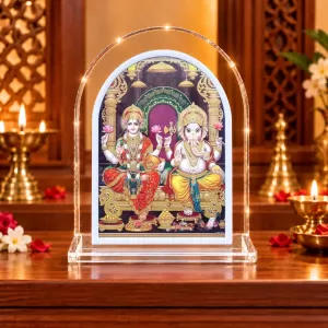 Lakshmi Ganesha L Shape Acrylic Showpiece 3 X 3.5 Inch For Home, Office And Car (F176913) Lakshmi Ganesha L Shape Acrylic Showpiece 3 X 3.5 Inch For Home, Office And Car (F176913)