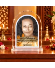 Paramahansa Yogananda L Shape Acrylic Showpiece 3 X 3.5 Inch For Home, Office And Car (F176914)