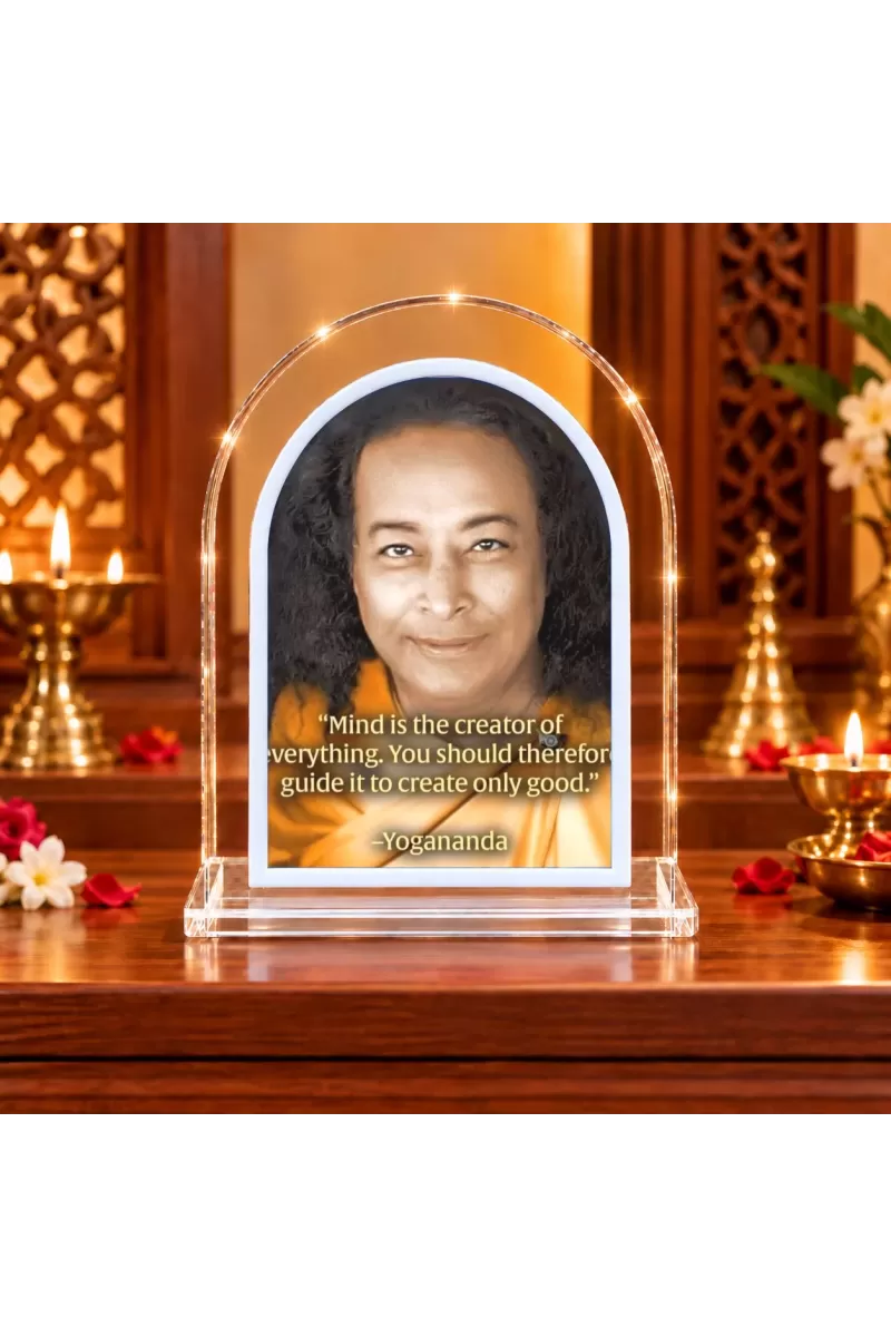 Paramahansa Yogananda L Shape Acrylic Showpiece 3 X 3.5 Inch For Home, Office And Car (F176914)